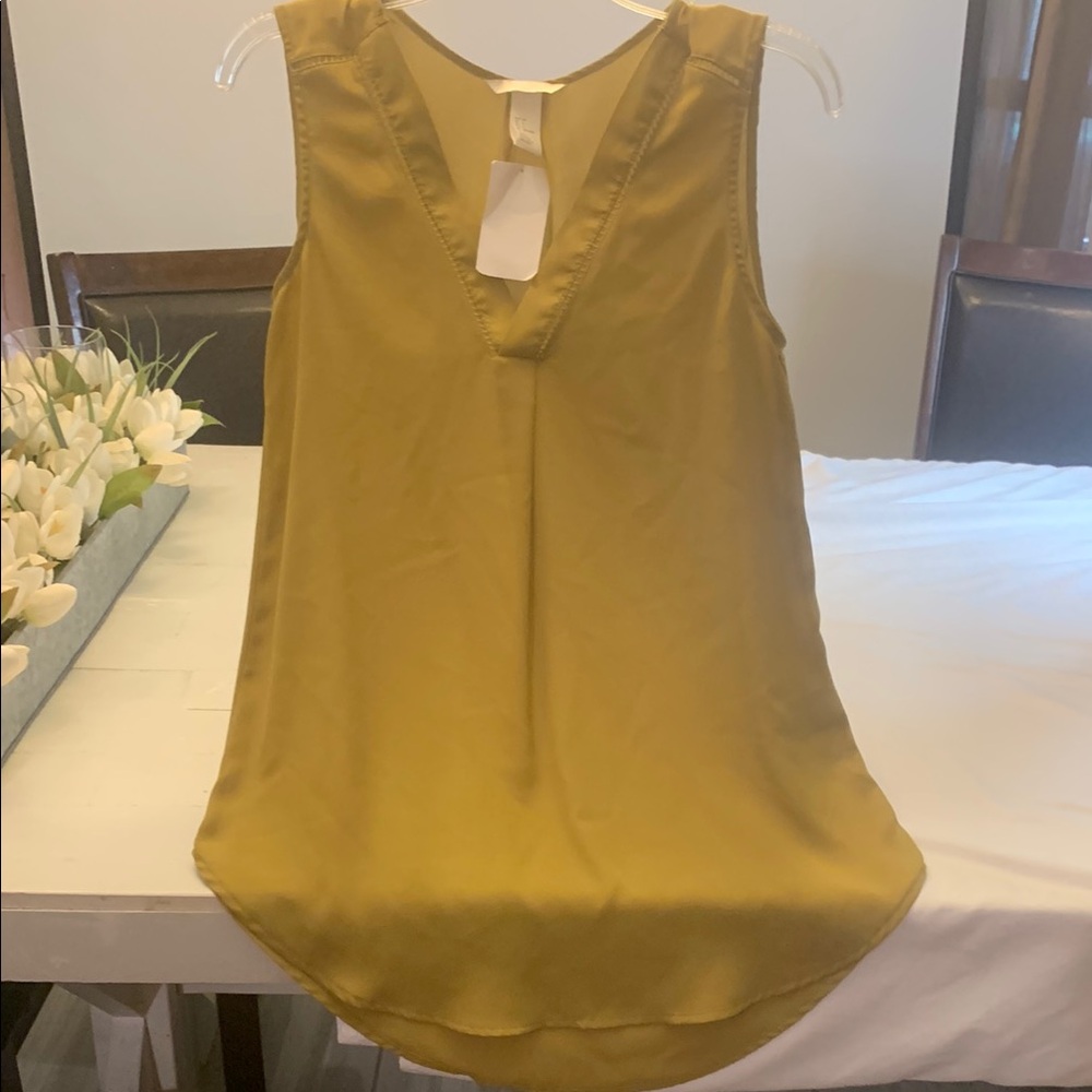Women's Mustard Sleeveless Top